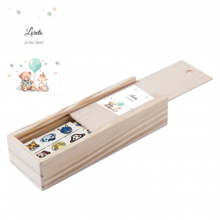 Dominó infantil design de animais personalizado com adesivo para batizados