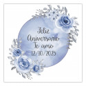Adesivos editáveis 5x5 adaptáveis para personalizar com fundo de lua azul e flores para eventos