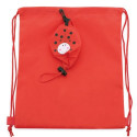 Mochila dobrável de joaninha e pirulito com adesivo personalizado de aniversário