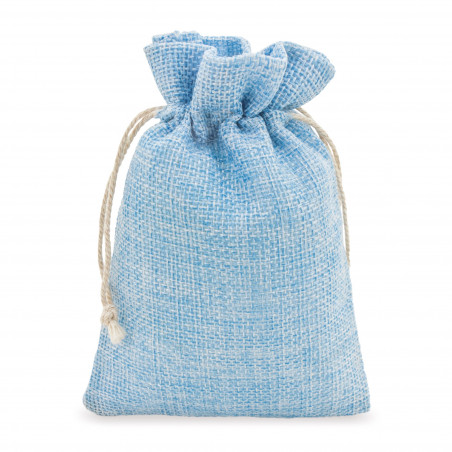 Minipompeiro com pirulito em bolsa de tecido com cartão personalizado para batizados