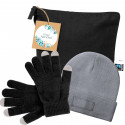 Luvas e gorro juvenil com necessaire para presentear no Natal