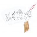Adornos de natal para colorir com lápis de cor em caixa personalizada