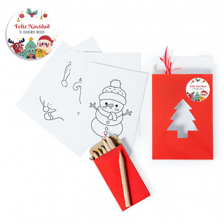 Adornos de natal para colorir com lápis de cor em caixa personalizada