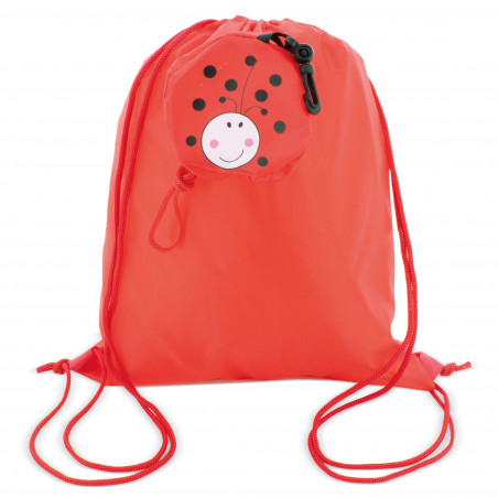 Mochila dobrável de joaninha com corda personalizada com etiqueta de Frozen