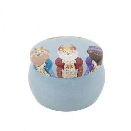Perfume e caixinha metalizada dos Reis Magos em caixa de apresentação com adesivo personalizado para presente de Natal