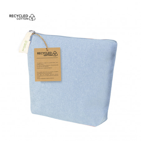 Necessaire de algodão reciclado com adesivo floral personalizado