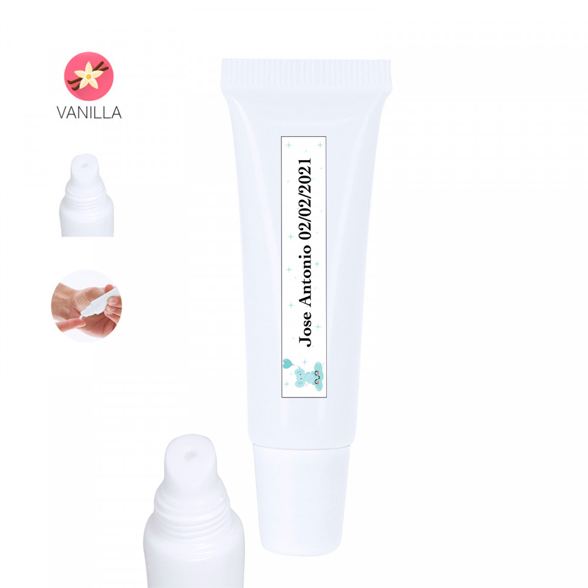 Bálsamo labial com adesivo de elefante personalizável para batizados
