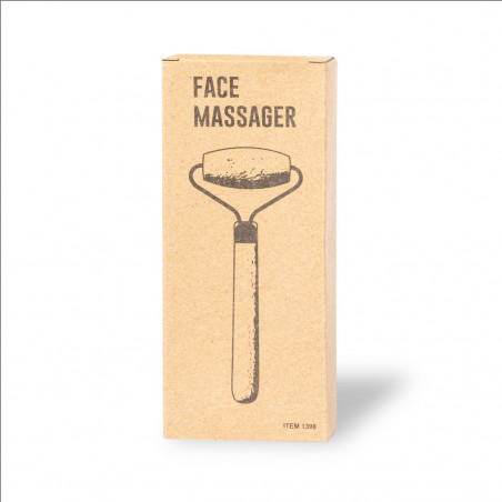 Massageador facial em envelope kraft com adesivo personalizado para casamentos e eventos