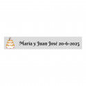 Adesivo transparente personalizável 5x1 bolo de casamento para casamentos