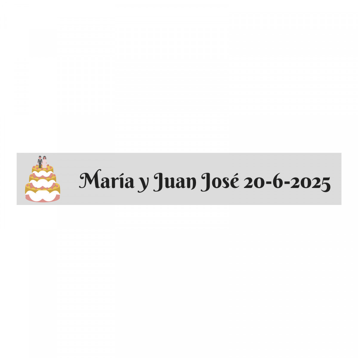 Adesivo transparente personalizável 5x1 bolo de casamento para casamentos