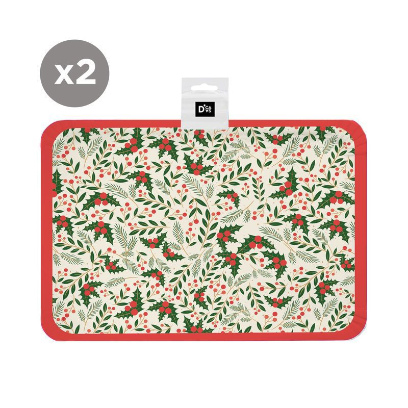 Bandeja de papelão natalina em pack de 2 unidades