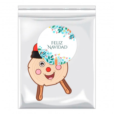 Imã de Natal Tió de Nadal em bolsa com adesivo de Natal personalizável para detalhes
