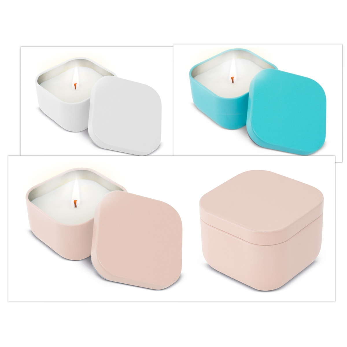 Vela aromática em caixa metálica fosca: detalhe elegante para convidados