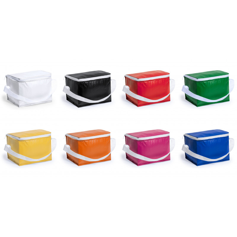 Cooler portátil para 6 latas: Detalhe prático e colorido para convidados