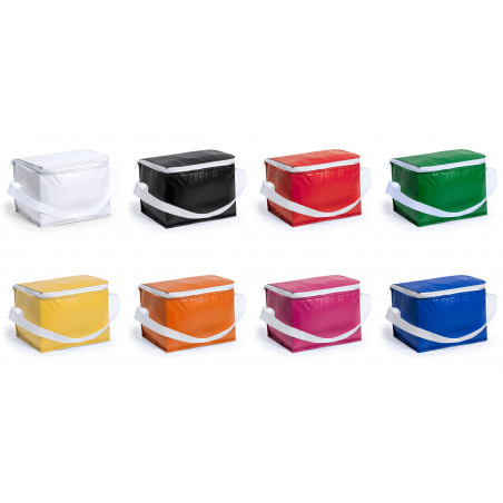 Cooler portátil para 6 latas: Detalhe prático e colorido para convidados