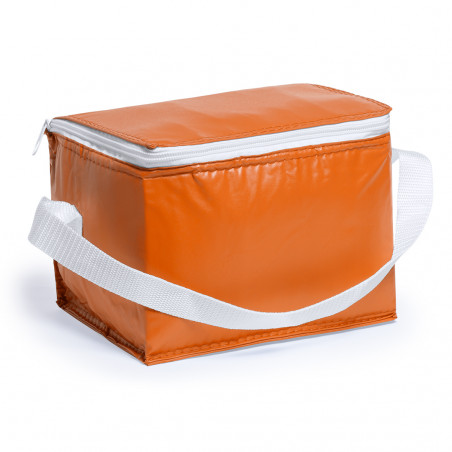 Cooler portátil para 6 latas: Detalhe prático e colorido para convidados