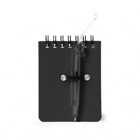 Caderno com caneta