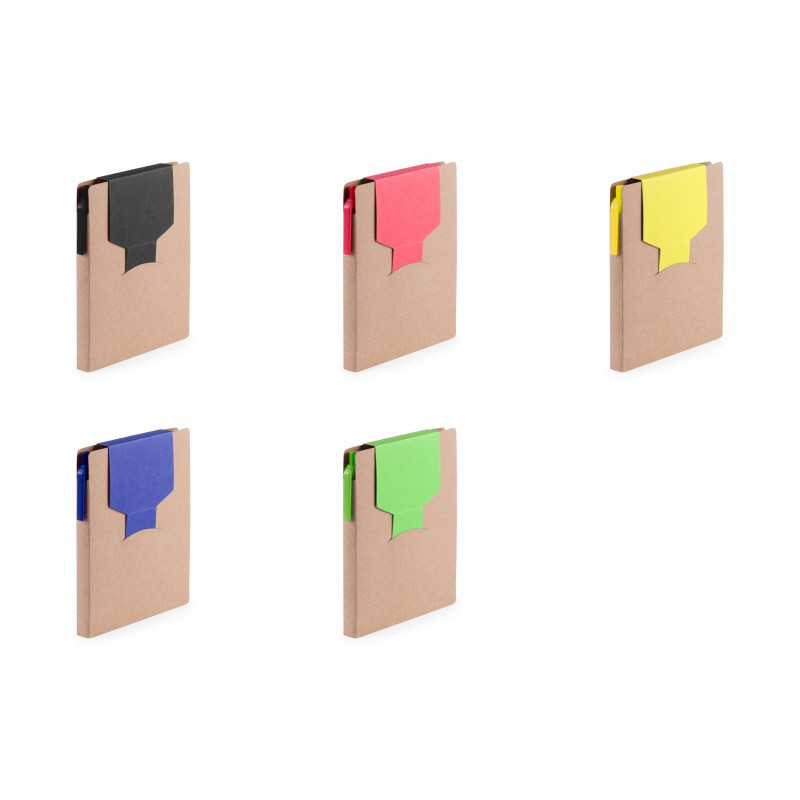 Bloco de notas com post-it em várias cores