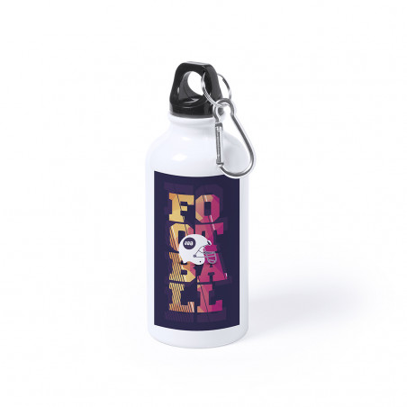 Bidão de alumínio de 400 ml com mosquetão Personalizável e prático