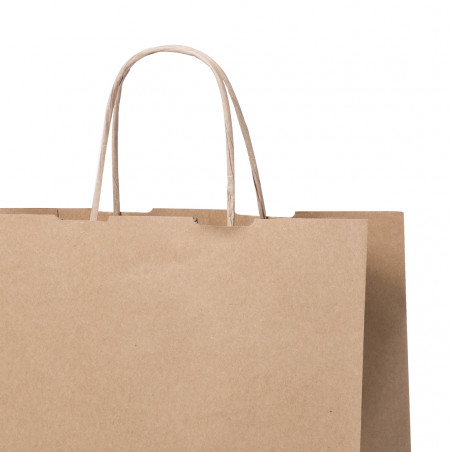 Bolsa de papel kraft com alças torcidas Ideal para eventos e presentes