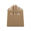 Conjunto de 12 lápis de cor em caixa de papelão natural