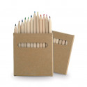 Conjunto de 12 lápis de cor em caixa de papelão natural