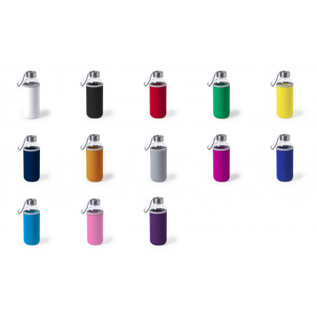 Bidão de Cristal com Capa de Neoprene 420ml: O detalhe ecológico, colorido e prático para seus eventos