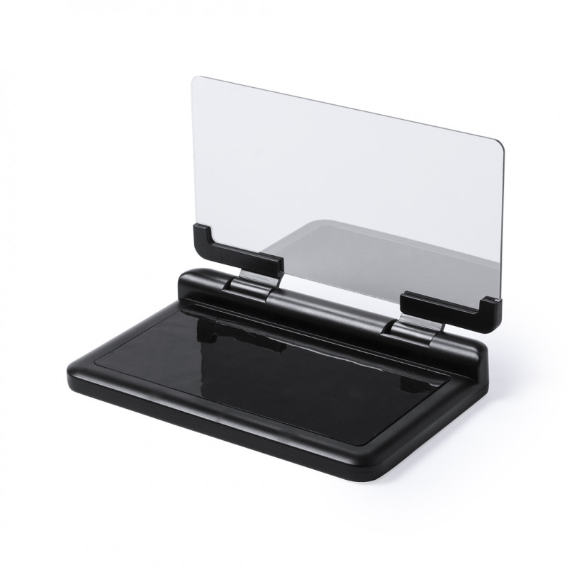 Suporte para celular com tela refletiva e base antiderrapante para carro