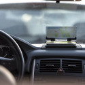 Suporte para celular com tela refletiva e base antiderrapante para carro