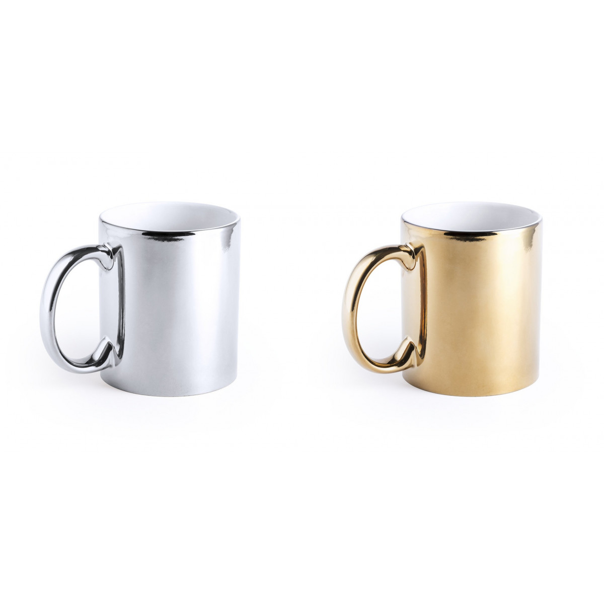 Caneca de cerâmica para laser em prata ou dourada