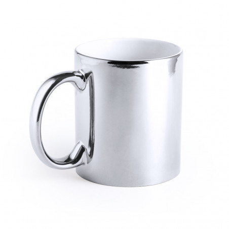 Caneca de cerâmica para laser em prata ou dourada
