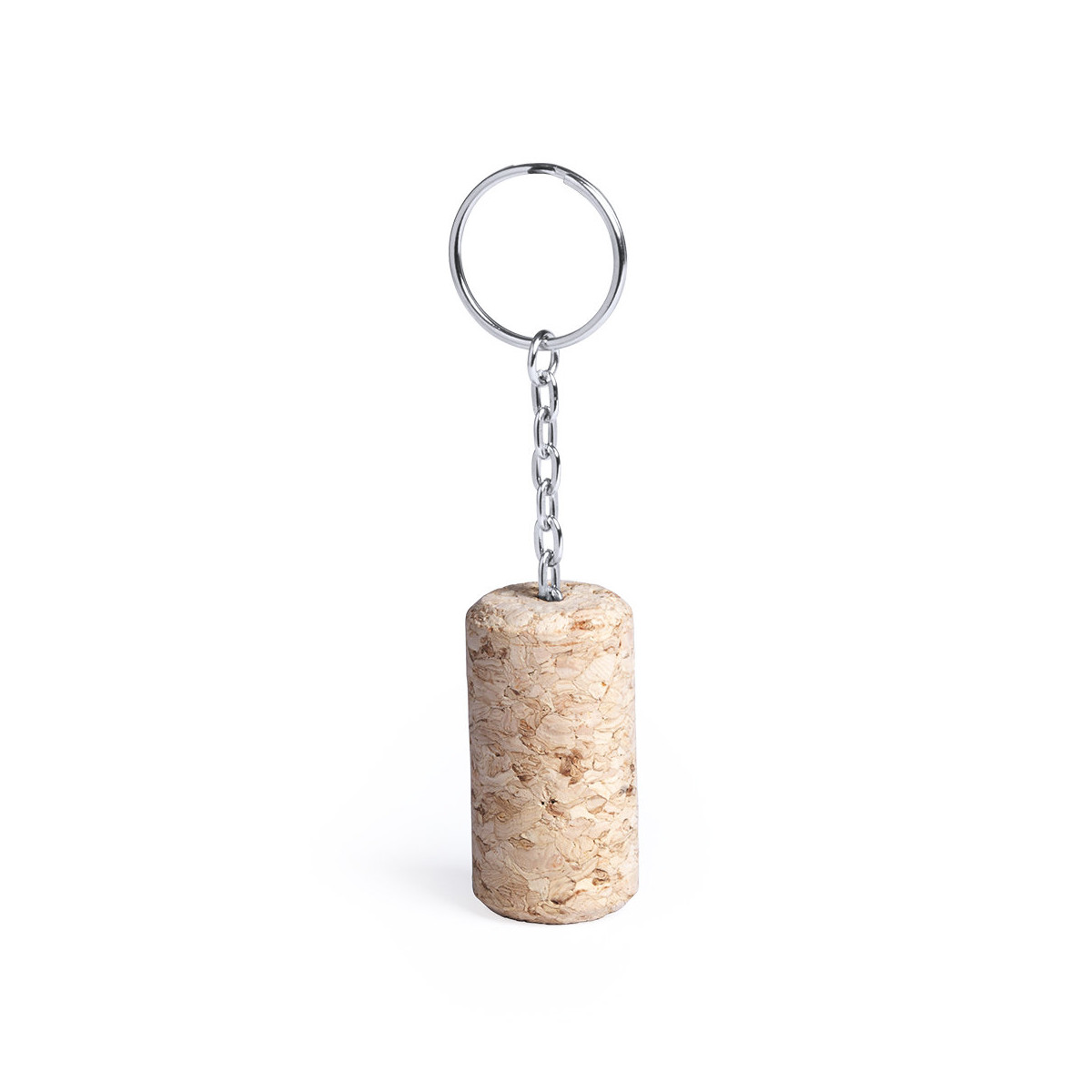 Chaveiro de cortiça em forma de rolha de vinho