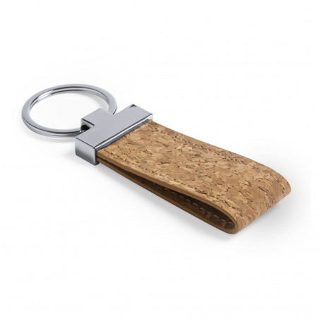 Porta-chaves em cortiça natural com detalhes em metal