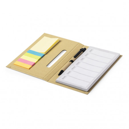 Bloco de notas e post-it com caneta