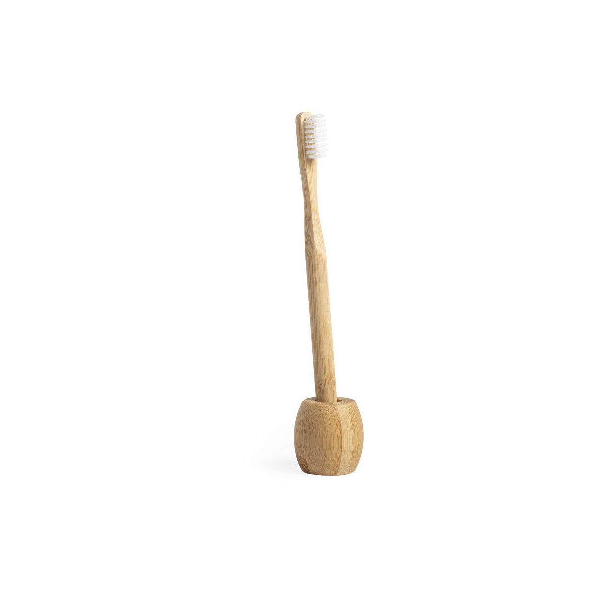 Escova de dentes de bambu com suporte