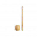 Escova de dentes de bambu com suporte