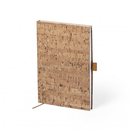 Bloco de notas com capa dura de cortiça natural