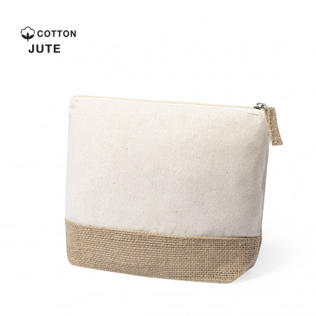 Necessaire de juta e algodão natural Simplicidade e elegância ecológica