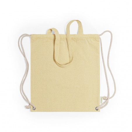 Mochila de corda com alças de várias cores