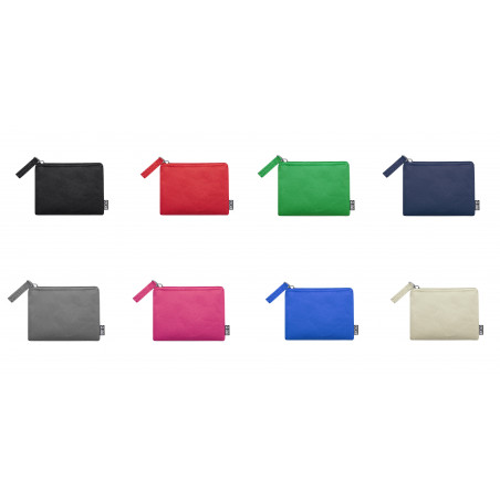 Bolsa de material reciclado com zíper em diversas cores