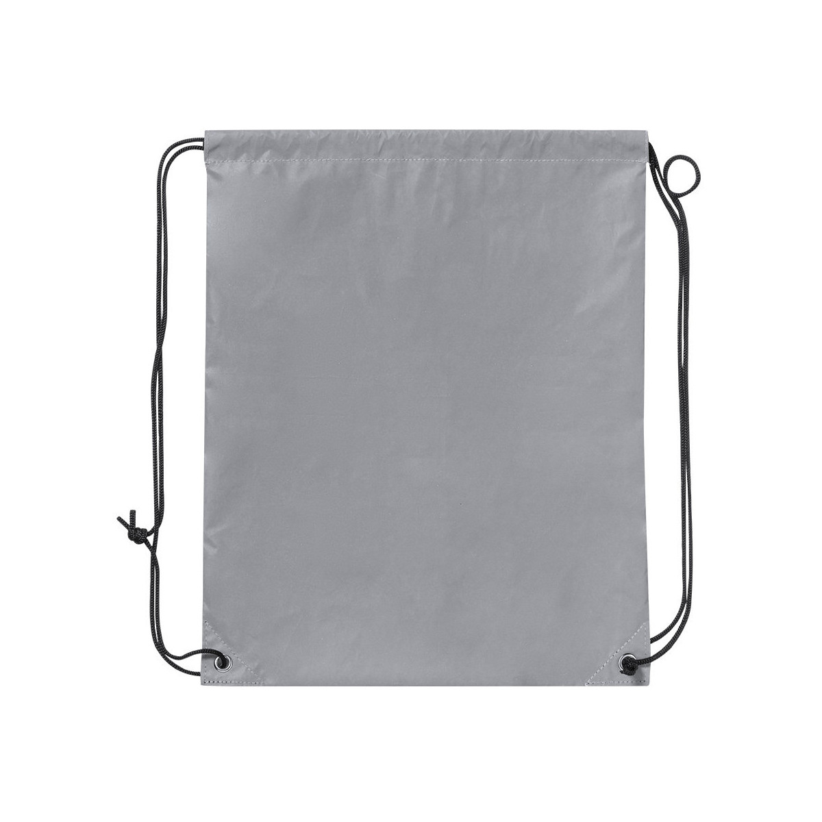Mochila saco refletiva com alças de cordas pretas resistente à água