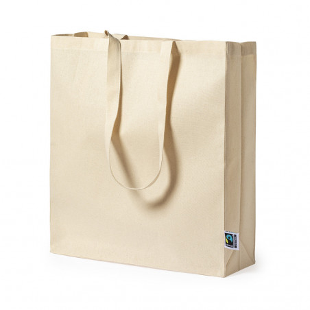 Bolsa de algodão 100% com alças longas com certificação Fairtrade
