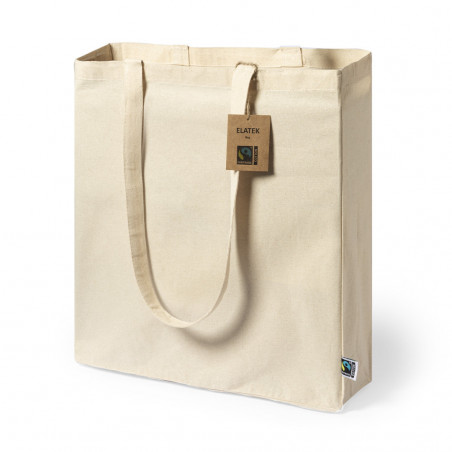 Bolsa de algodão 100% com alças longas com certificação Fairtrade