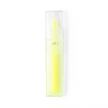 Marcador fluorescente amarelo feito de material escolar ou de escritório de plástico reciclado
