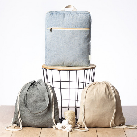 Mochila ecológica de algodão reciclado Design moderno e sustentável