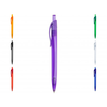 Caneta Transparente de Cores com Clip Detalhe Prático e Econômico para Convidados