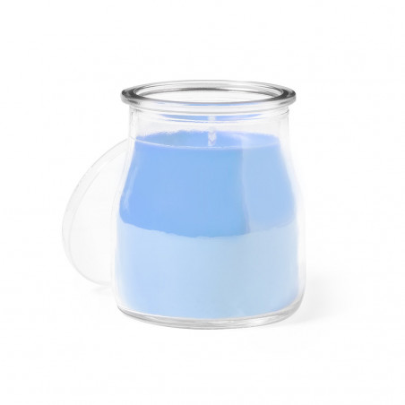 Vela perfumada em frasco de vidro com vários aromas e cores