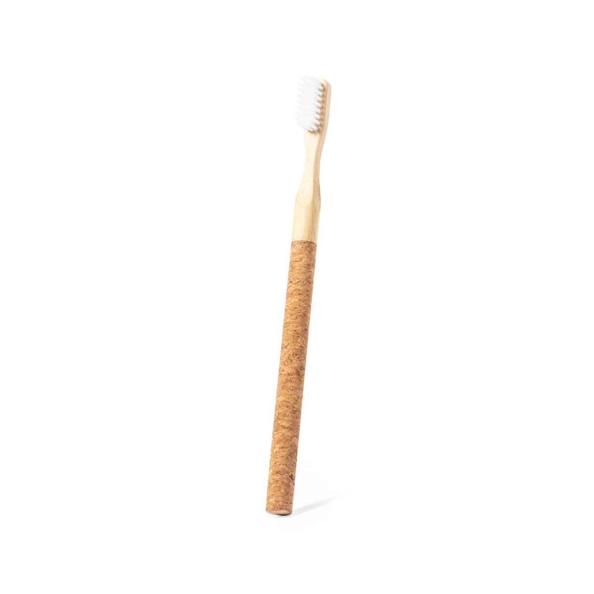Escova de dentes de cortiça natural e bambu para higiene oral