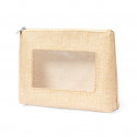 Necessaire com janela tom cru com zíper para mulher