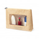 Necessaire com janela tom cru com zíper para mulher